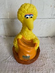 Vintage Big Bird Seed Money Coin Piggy Bank Sesame Street Illco Toy