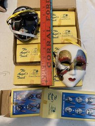 Large Lot Of Small Hand Painted Porcelain Masks Mixed Varieties & Styles