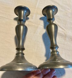 Royal Holland Pair Of Pewter Candlesticks