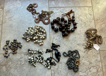 Lot Of Long Chain Sweater Necklaces Well Made Coldwater Creek Hematite