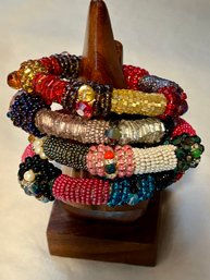 Lot Of Handmade Beaded Bangles