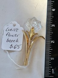 Lucite Flower Pin Brooch Vintage Costume Jewelry