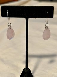 Polished Rose Quartz Petite Tear Drop Earrings