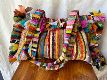 Vintage Handloomed Colorful Multicolor Fabric Bag