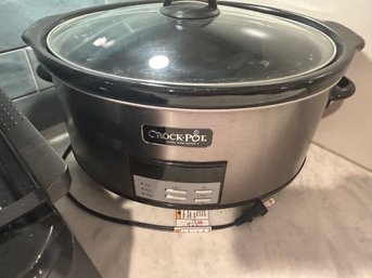 Crock-Pot Programmable 8-Quart Slow Cooker, Black & Stainless Steel