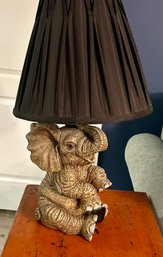 Vintage Elephant Table Lamp - 24 Inches Tall With Shade