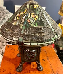 Tiffany Style Glass Dragonfly Table Lamp