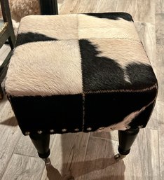 16-Inch Cow Hide Ottoman Stool