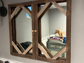 Modern Farmhouse Rustic Wood Mirror - 48x30