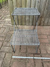 MCM Tiered Metal Mesh Table Or Plant Stand Outdoor Garden Decor