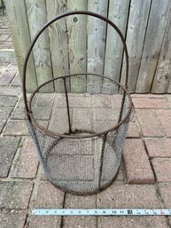 Antique Metal Steel Wire Fish Trap Bucket