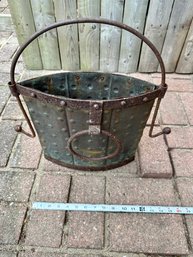 Antique Farmhouse Decor Hammered Metal Bucket