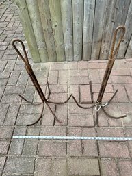 Pair Of Drag Boat Anchors Or Grappling Hooks