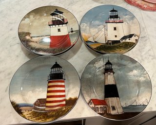 Set Of 8 By The Sea David Carter Brown Collection Lighthouse Salad Plates