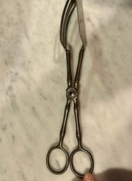 Landes Silver Plated EP Zinc Tongs - Made In Italy