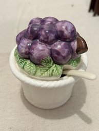 Nikasa Japan Vintage Grape Sugar Bowl