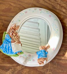 1992 Beatrix Potter Peter Rabbit Small Porcelain Mirror