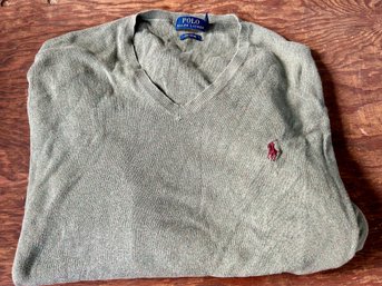 Men's Polo Ralph Lauren XXL Green Cotton Sweater - Pre-Owned