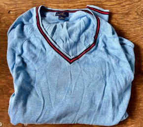 Men's Brooks Brothers XXL Blue Cotton Sweater - Pre-Owned