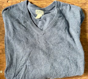 Men's L.L. Bean XXL Blue Cashmere & Cotton Sweater - Pre-Owned