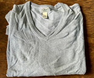 Men's L.L. Bean XXL Gray Cashmere & Cotton Sweater - Pre-Owned