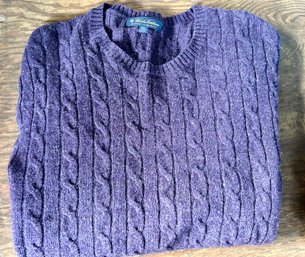 Men's Brooks Brothers XXL Scottish Lambswool Purple Sweater - Pre-Owned