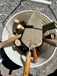Bucket Of Trowels Hammers Tools