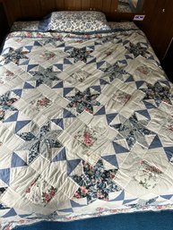 Queen Sized Bed - Quilt Set, Frame, Mattress Included
