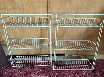 Lot Of Three Metal Wall Storage Wracks For Cans Or Crafting