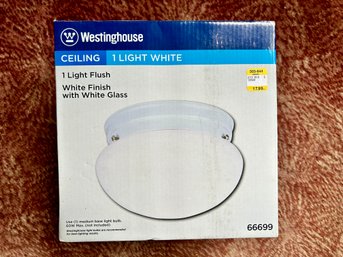 White Ceiling Light Flush New