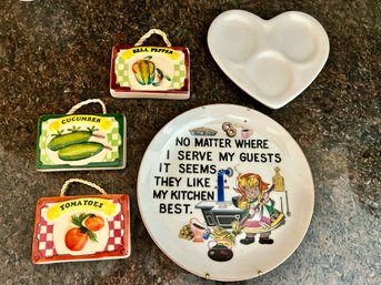 Country Kitchen Vintage Decor Vegetables Hanging Signs
