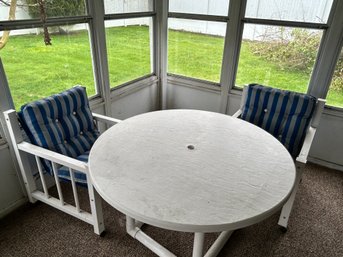 Outdoor Metal Patio Round Table With Chairs
