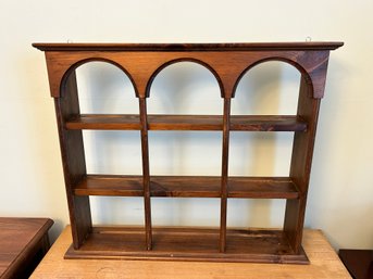 Vintage Wooden Spindle Colonial Style Display Shelf - Cups & Saucers