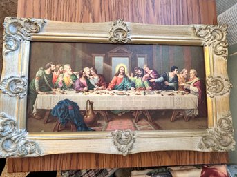 Zabateri The Last Supper Print Beautiful Wooden Frame