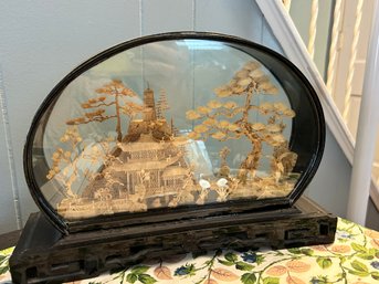 Vintage Chinese Large Cork Art Diorama