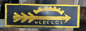 Vintage Webelos Boy Scouts Of America Handmade Wood Sign