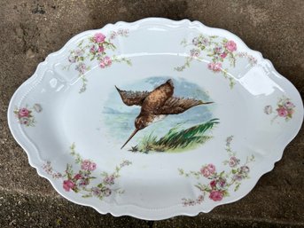 Antique Royal Austria China Hummingbird Porcelain Serving Tray
