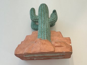 Southwest Decor Vintage Saguaro Cactus Ceramic Napkin Letter Holder