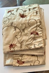 Rodeo Home Beautiful Silky Beige Floral Curtains