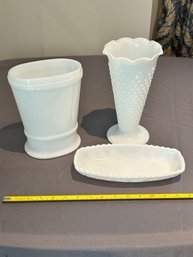 Milk Glass Collection Vases