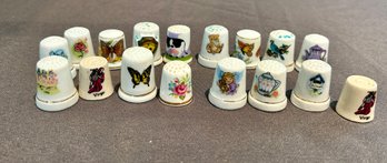 Large Lot Of Antique Porcelain Thimbles