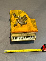 Vintage Thorens Grand Piano Music Jewelry Box With Bakelite Top Made In Switzerland