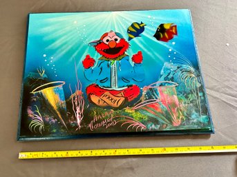 Signed Meditating Elmo Wall Decor