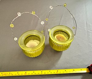 Yellow Bohemian Style Votive Candle Holders