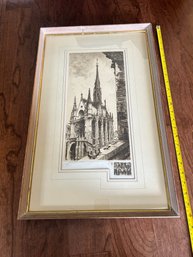 Sainte-Chapelle Chapel, Paris, France - Signed Lithograph