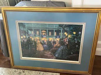 Mort Kunstler Large Civil War Print, Moonlights & Magnolias, Custom Frame