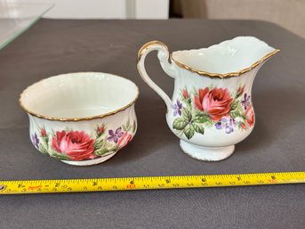 Paragon Floral Porcelain Cream & Sugar Bowl