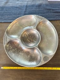 The Wilton Company Vintage Pewter Tray Crudites