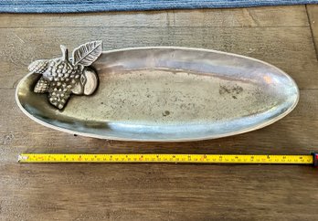 Made In India Pewter Long Grape Tray