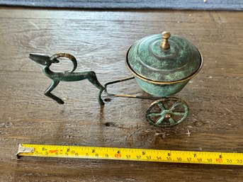 Vintage Israel Copper Chariot Sculpture